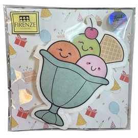 Ice Cream Sundae Napkins – 12-Pack | 3-Ply Napkins with Cherry & Waffle Topping Design – 23.5 x 32 cm | Serviettes Coupe Glacée – 12 unités | 3 plis, 23,5 x 32 cm