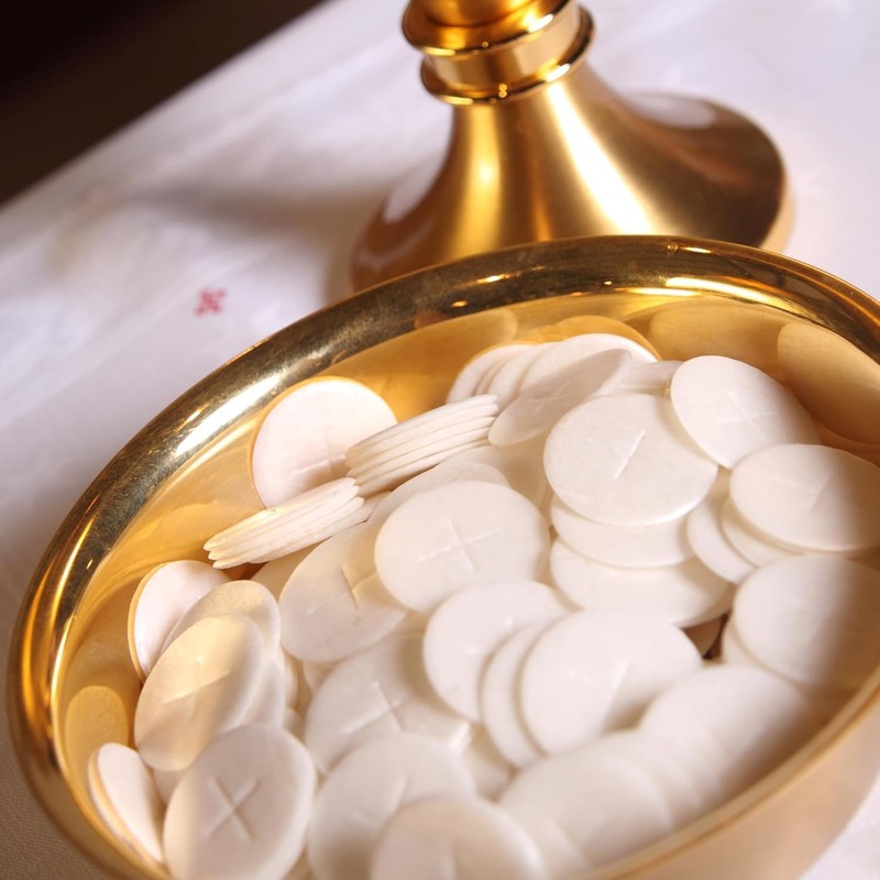 Altar Bread 1 1/8" White Cross Design 100 Communion Hosts