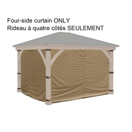APEX GARDEN Replacement 4-Side Curtain for 11 ft. x 13 ft. Meridian Gazebo (Beige)