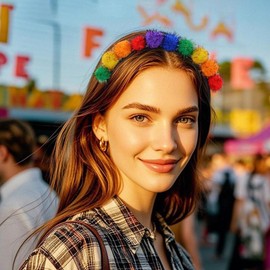 Ball Headbands For Kids | Rainbow Party Headband - Cosplay Fashion Headdress, Hair Ornament, Costume Accessories For Adults Girls