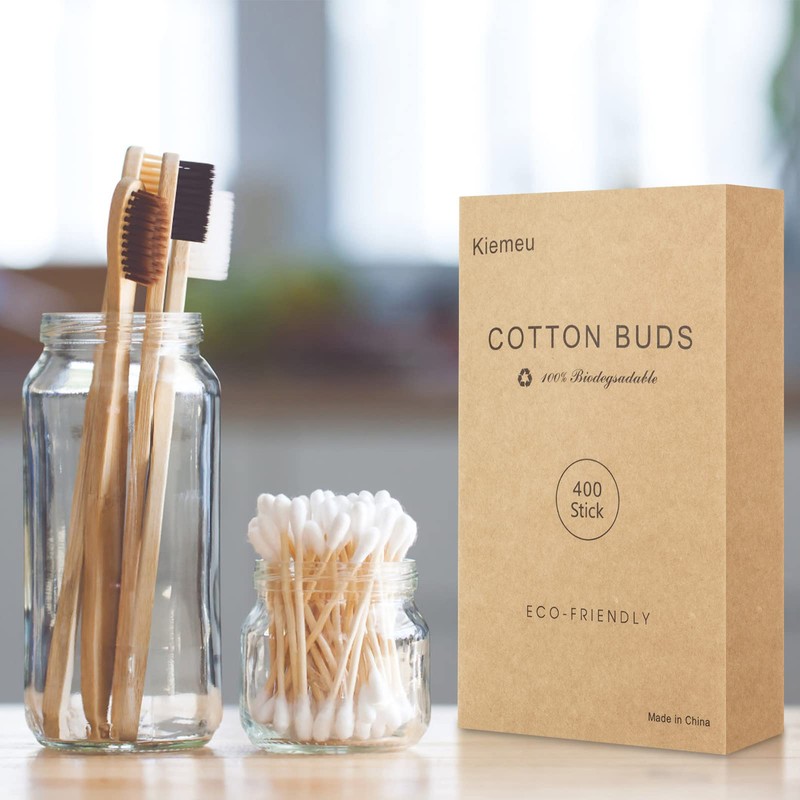 600 Bamboo Cotton Buds Biodegradable Ear Buds Cotton For Cleaning