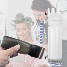 ELANE 4 Pack Root Comb Applicator Bottle,Hair Oiling applicator,Oil Comb Applicator,Hair Bottle Applicator for Hair Dye Shampoos Hair Salons (2 Black + 2 white)