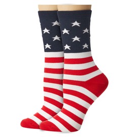ZWW American Flag Socks For Men Or Women 4th July Middle Socks Star And Stripe Patriotic Freedom Day Gifts