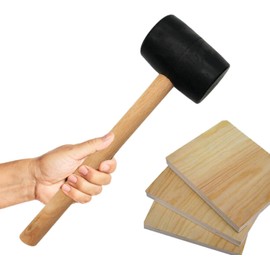 Rubber Mallet Hammer for Paving Slabs with Wooden Shaft Durable and Long Strong Non Marking Easy Grip Perfect for Tillers Builders Bricklayers Size 25cm