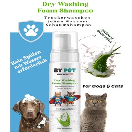 Aloe Vera İçerikli Kedi ve Köpek Kuru Yıkama Bakım Şampuanı Tüy Deri Bakım Köpüğü 200 Ml