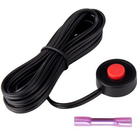 FARBIN Botón de bocina de aire, interruptor redondo de tapa roja, interruptor de botón de bocina con cable de 3 metros, accesorios electrónicos de bricolaje (botón de punto rojo)