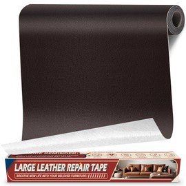 Leather Repair Tape Patch, 17" x 79" Self Adhesive Leather Patches for Furniture,Vinyl Repair Kit for Car Seat, Couch, Chairs, Boat Seat, Sofa Dark Brown