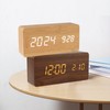 Radio Clock, Wooden Clock, Multifunctional, LED Time Display, Large Screen,