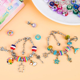 Bracelet Making Kit for Girls, 138pcs Charm Kids Jewellery Making Kits, DIY Jewelry Making Gifts Set for Girls Age 6 7 8 9 10 11 12 Year Old