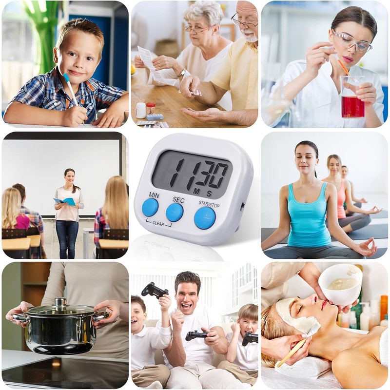 2 Pack Digital Timer - Kitchen Timer Clock with Magnetic