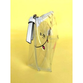 Victoria's Secret PINK LOGO ZIP Clear Cosmetic Pouch MAKE UP Cute BAG NEW