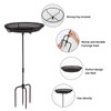 HRAYLTOP Standing Bird Feeder Bowl with 29.1 inch Iron Stand