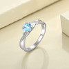 YL 925 Sterling Silver Engagement Ring 5MM Created Aquamarine Infinity