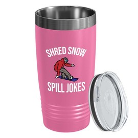 Snowboarding Pink Edition Viking Tumbler 20oz - Shred snow - Ski Snowboard Goggles Snowboarder Skiing Snowboarding Gift Skiers Hiking Mountain