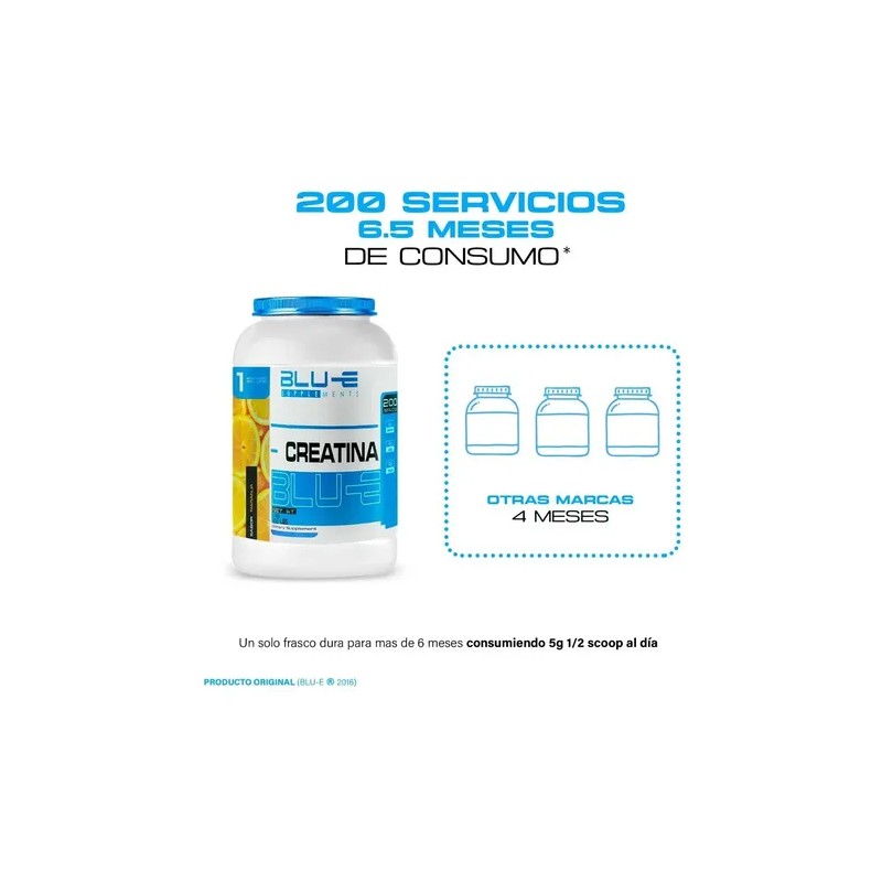 Creatina Blu-e Monohidratada 1k 200 Servicios Varios Full
