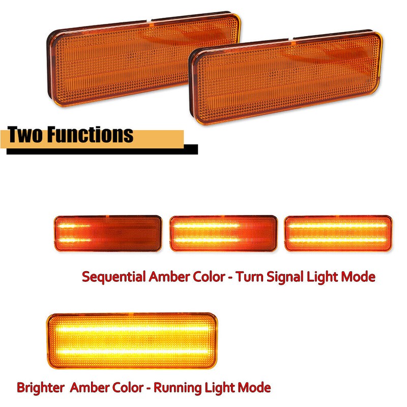 JDMTECH For 80-86 Ford Bronco F150 F250 F350 Amber Switchback