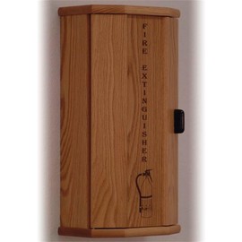 Pemberly Row 10 lbs Engraved Fire Extinguisher Cabinet in Light Oak