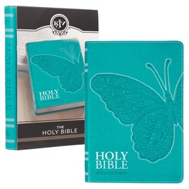 KJV Holy Bible, Gift Edition for Girls/Teens King James Version, Faux Leather Flexible Cover, Teal Butterfly (KJV Gift Editions)