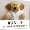 Aunt Birthday Card - Cavapoo Dog Relaxing Spa Cute Cavapoo