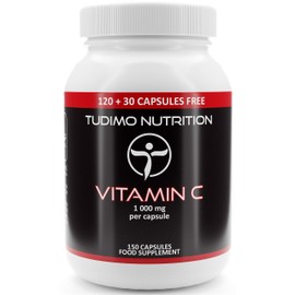Vitamin C High Dose 1000 mg - 150 Vegan Capsules (5 Month Supply) of Fast Dissolving Capsules, with 1000 mg Each of High Quality & Pure Vit C Ascorbic Acid Powder