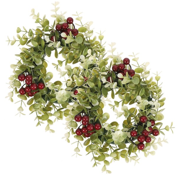 Alipis Artificial Eucalyptus Leaves Candle Wreaths for Wedding, Christmas, Easter