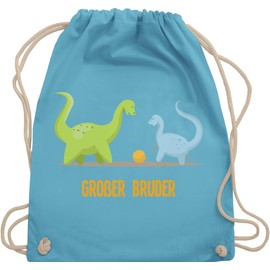 Shirtracer - Gym Bag Backpack - Big Brother - Bags - Big Brother Dinosaur, 2 Light Blue