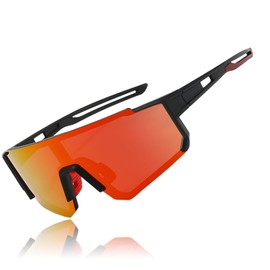 Rosedreamer Sports Sunglasses Quick Glasses Sunglasses Polarised Cycling Glasses Cycling Glasses for Men and Women Sports Glasses UV400 Protection Road Bike Glasses Windproof (Orange)