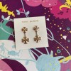 TORY BURCH KIRA LINEAR DOUBLE LOGO DROP Earrings Rose Gold
