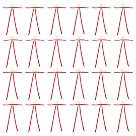 PATIKIL Velvet Bows, 24 Pcs Velvet Ornaments Ribbon Gift Bows Vintage Wreath Bow for Christmas Tree Wedding Birthday Parties Decor, Red (3/8" Width, 9x13 Inch)