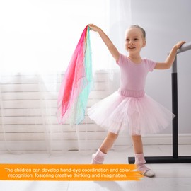 Krijuess 48 Pcs Juggling Scarves for Kids Play, 12 Colors Play Silks for Toddlers and Kids,Silk Square Play Scarves for Toddlers, Magic Tricks Performance Props Accessories(24 x24 inch/60x60 cm)