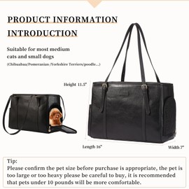 Lasaviin Fashion Dog Purse Pet Carrier Leather Bag for Small Dogs Cats Puppy Portable