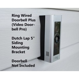 Unbranded Ring Wired Doorbell Plus Dutch Lap 5" Siding Mounting Bracket Wedge UV Resistant - Black