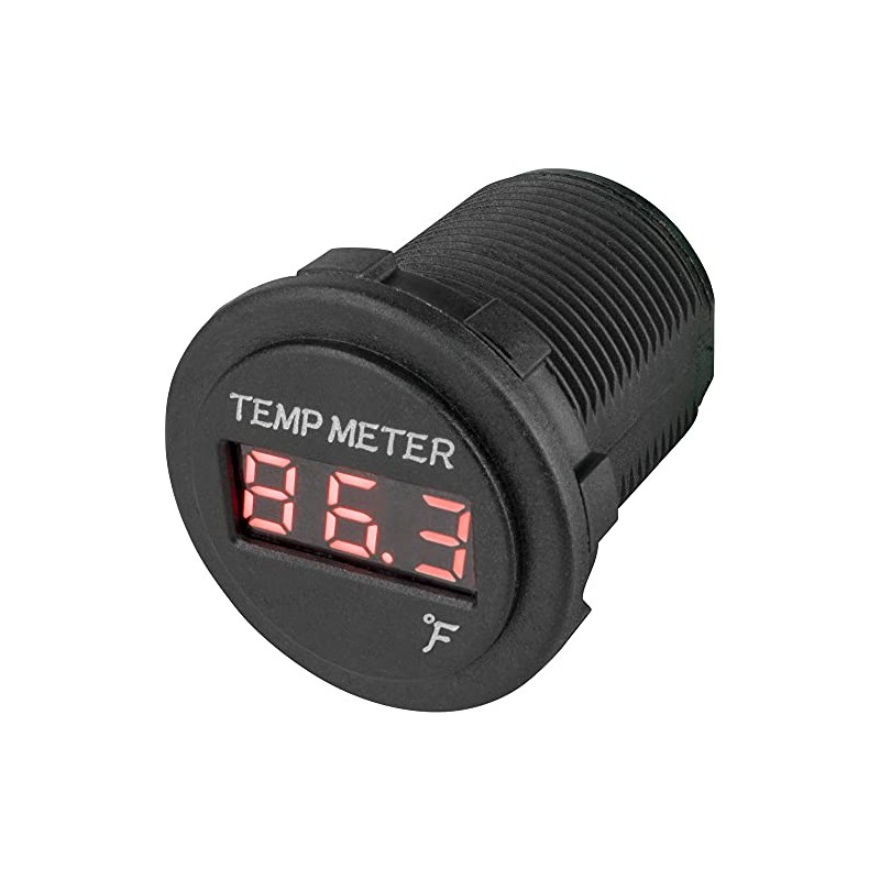 Sea-Dog Round Red LED Temperature Meter