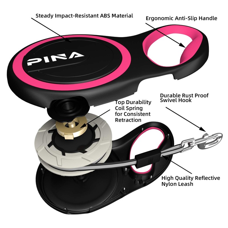 PINA Retractable Dog Leash, 26ft Dog Leash for Small Medium