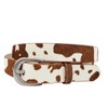 Axesoria Hot Trendy Hair Leather Belt Cow Print (M, Brown/White