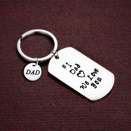 Nfyxcaz Dad Keychain No.1 We Love You Daddy Papa Keyring From Son Daughter For Birthday Gifts Family Present Father’s Day Gifts