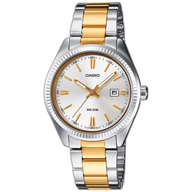 Casio Damen Analog Quarz mit Edelstahl Armbanduhr LTP 1302PSG 7A