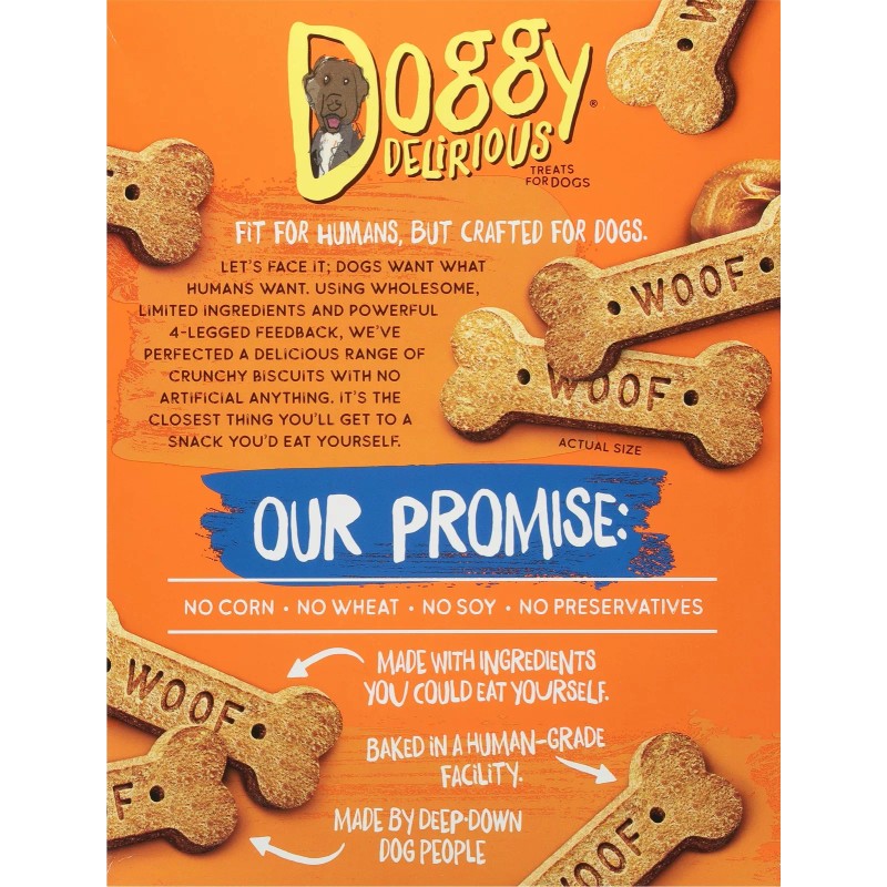 Doggy Delirious Dog Bone Grain Free Peanut Buttter