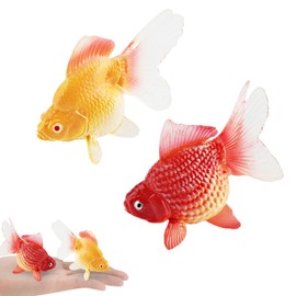 ZPSCXQ 2PCS Plastic Fish,fake Goldfish,with Complex Details,providing A Realistic Appearance,suitable for DIY Fish Tank Landscaping,living Rooms,offices,and Studies.