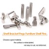 Rustark 120 Pcs 4 Styles Nickel Plated Shelf Pins Bracket