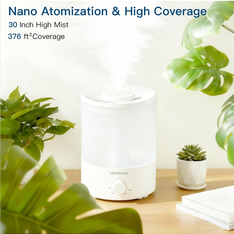 MegaWise Topfill 7-colour Night light humidifier for Kid bedroom with