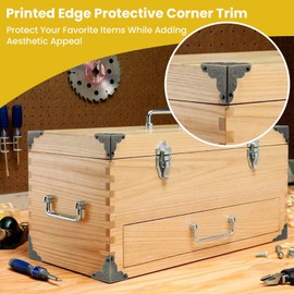 UBANU Vintage Edge Guard, 24Pcs Bronze Antique Decorative Corner Guard for Case Tone Box Jewelry Box Corner with Mounting Screws