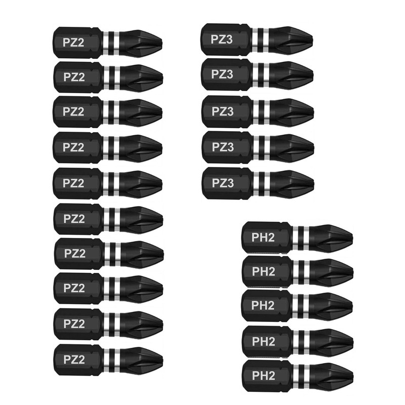 20 x SabreCut SCPB25_20 25mm PZ2 PZ3 PH2 Impact Screwdriver
