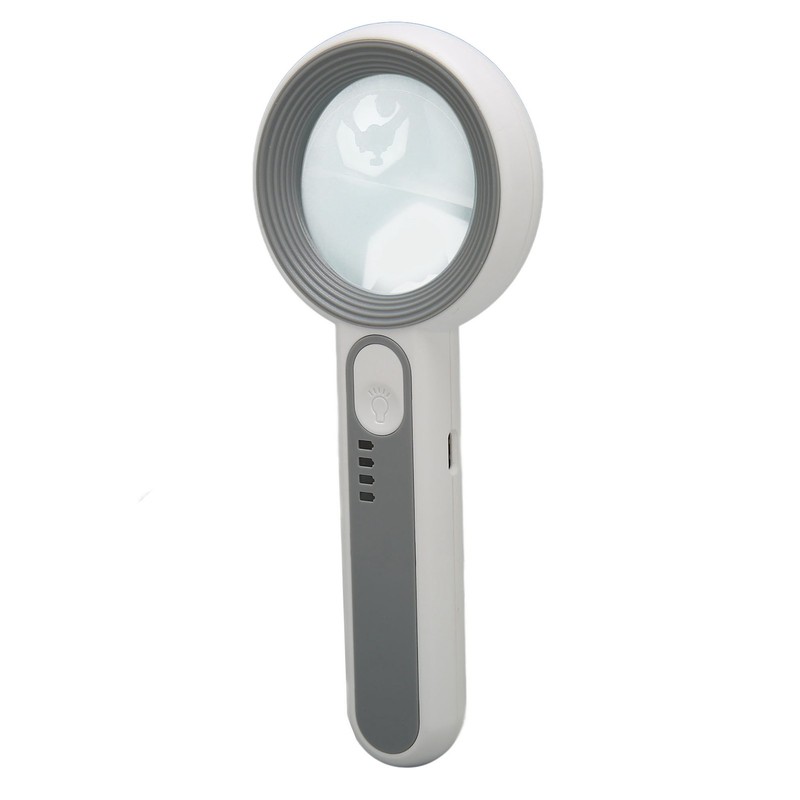 Handheld Magnifying Glass 5x Rechargeable Touch Control LED Light Handheld