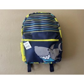 Midwood Brands Blue/Lime Green Shark Backpack~16” X 14” X 6”~Zippered Pocket & Side Pocket, New