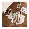 Stainless Steel Cutlery Set with Wooden Handles, 5-Piece Dining Set,