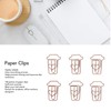 100pcs Paper Clips Innovative Cute Rose Coffee Cup Shape Reusable