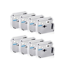 UNOKA Compatible with Brother Label Maker Tape M-K231 M-K231s M231 MK231 MK231s 12mm 0.47 White, M Tape Refill for Brother Model PTM95 PT-90 PT-80 PT-70 PT-65 PT-45 PT-55, 8-Pack