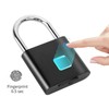 Door Lock Security Keyless USB Rechargeable Fingerprint Smart Padlock Black