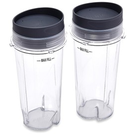Ninja Single Serve Cups with Lids, Clear, 16-Ounce